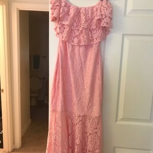 Pink off the shoulder dress NEW. Never worn